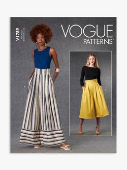 Vogue Misses' Skirt Trousers Sewing Pattern V1789, F5, 