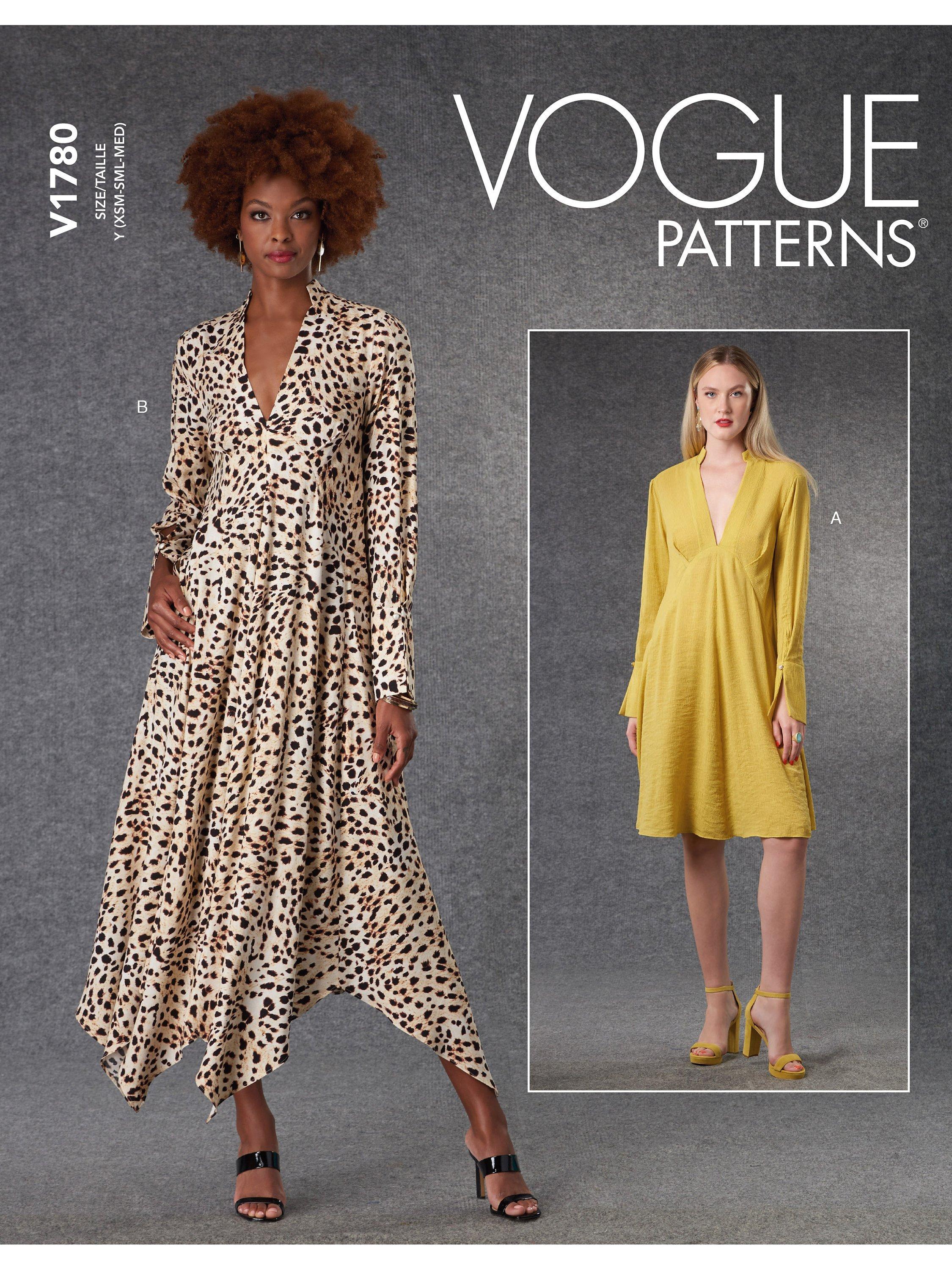 Vogue Misses' Deep V-Neck Pullover Dress Sewing Pattern V1780