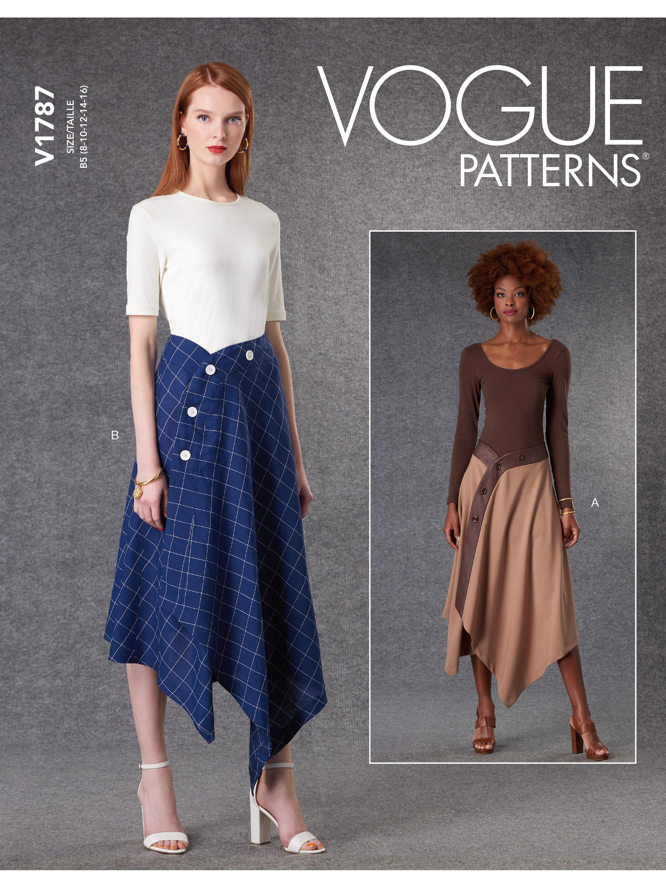 Vogue Misses Asymmetrical Wrap Skirt Sewing Pattern V1787 F5