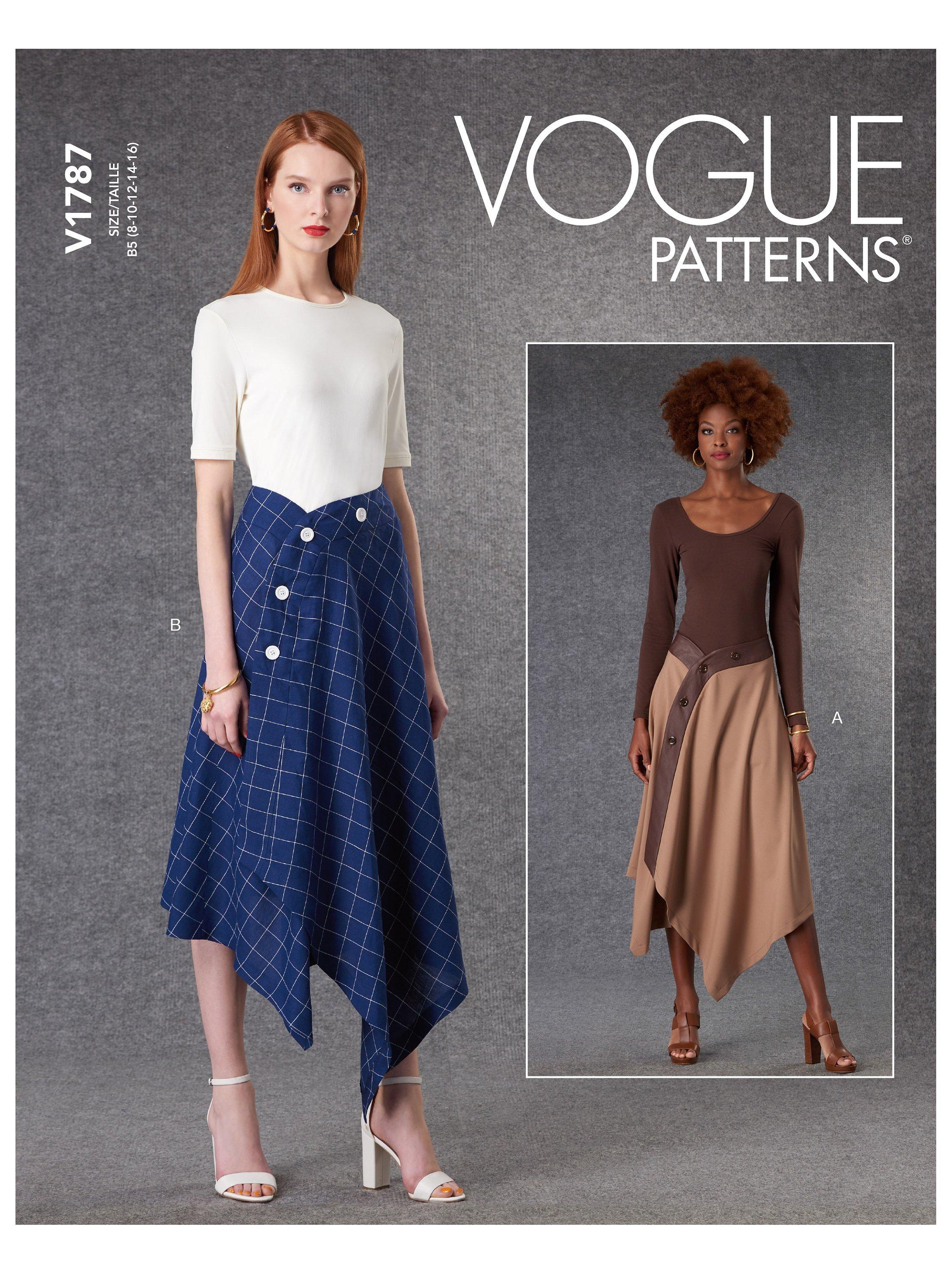 Vogue Misses Asymmetric Wrap Skirt Sewing Pattern V1787 B5