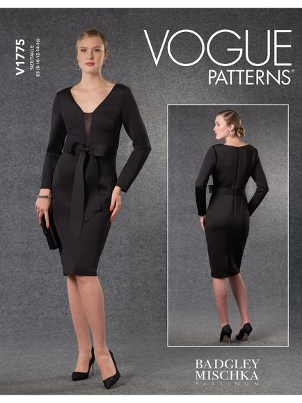 Vogue Misses' V-Neck Dress Sewing Pattern V1775, 
