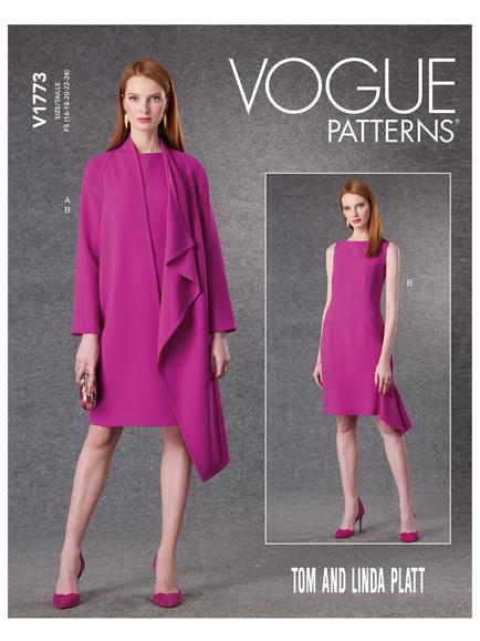 Vogue Misses'  Asymmetric Jacket and Dress Sewing Pattern V1773, F5, 
