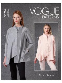 Vogue Misses' Puff Asymmetric Shirt Sewing Pattern V1784, ZZ