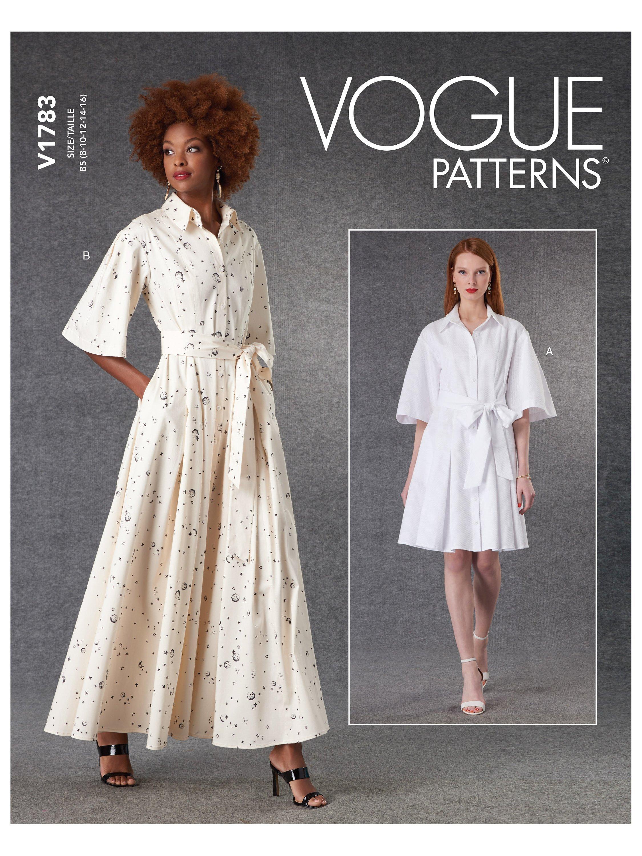 Vogue Misses Button Front Dress Sewing Pattern V1783