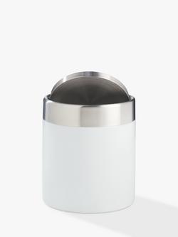 John Lewis Swing Lid Mini Bathroom Bin, 1.5L, White - view 2, White