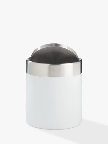 John Lewis Swing Lid Mini Bathroom Bin, 1.5L, White - view 2, White