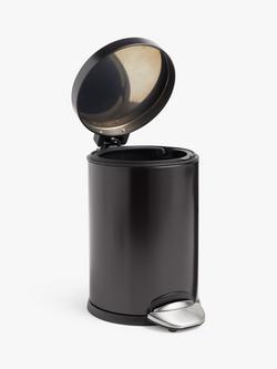 John Lewis Soft Close Bathroom Pedal Bin, 3L - view 2, Black