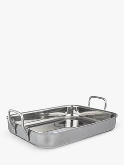 John Lewis Professional 3-Ply Stainless Steel Roaster, Silver