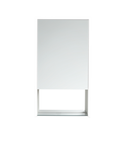 John Lewis Shelf Single Mirrored and Illuminated Bathroom Cabinet - view 2, Silver