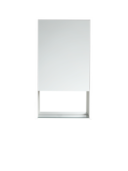 John Lewis Shelf Single Mirrored and Illuminated Bathroom Cabinet - view 2, Silver