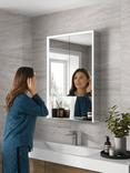 John Lewis Shelf Double Mirrored and Illuminated Bathroom Cabinet