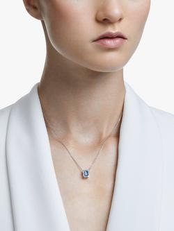 Swarovski Millenia Octagonal Pendant Necklace - view 2, Silver/Fancy Blue Light