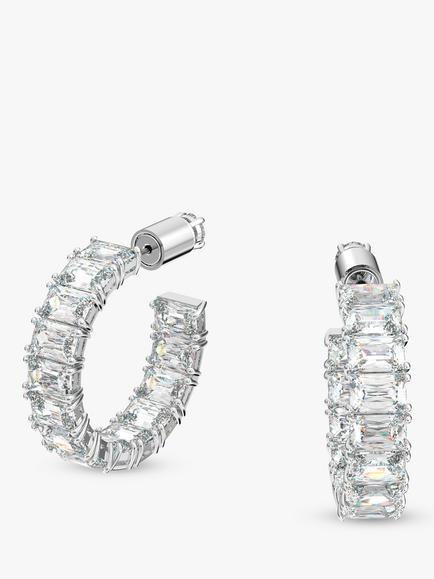 Swarovski Millenia Crystal Half Hoop Earrings, Silver, Silver