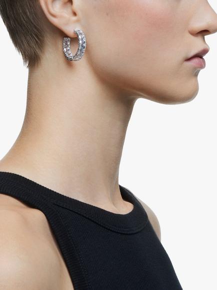 Swarovski Millenia Crystal Half Hoop Earrings, Silver - view 2, Silver