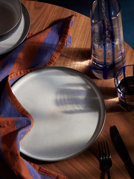 John Lewis Reactive Glaze Stoneware Dinner Plate, 26.2cm - view 2, Natural