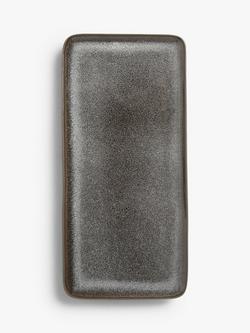John Lewis Reactive Glaze Stoneware Rectangular Platter, 33cm, Grey, Grey