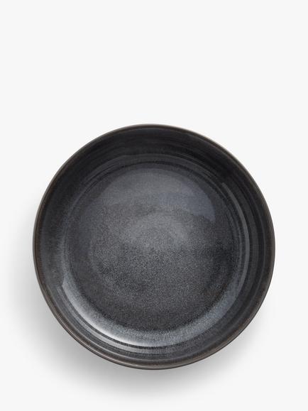 John Lewis Reactive Glaze Stoneware Serve Bowl, 27cm, Grey - view 2, Grey
