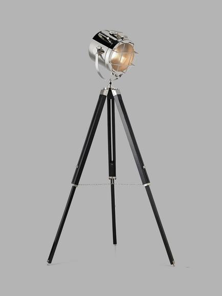 Bay Lighting Waterside Tripod Floor Lamp, Polished Nickel/Black - view 2, Polished Nickel/Black