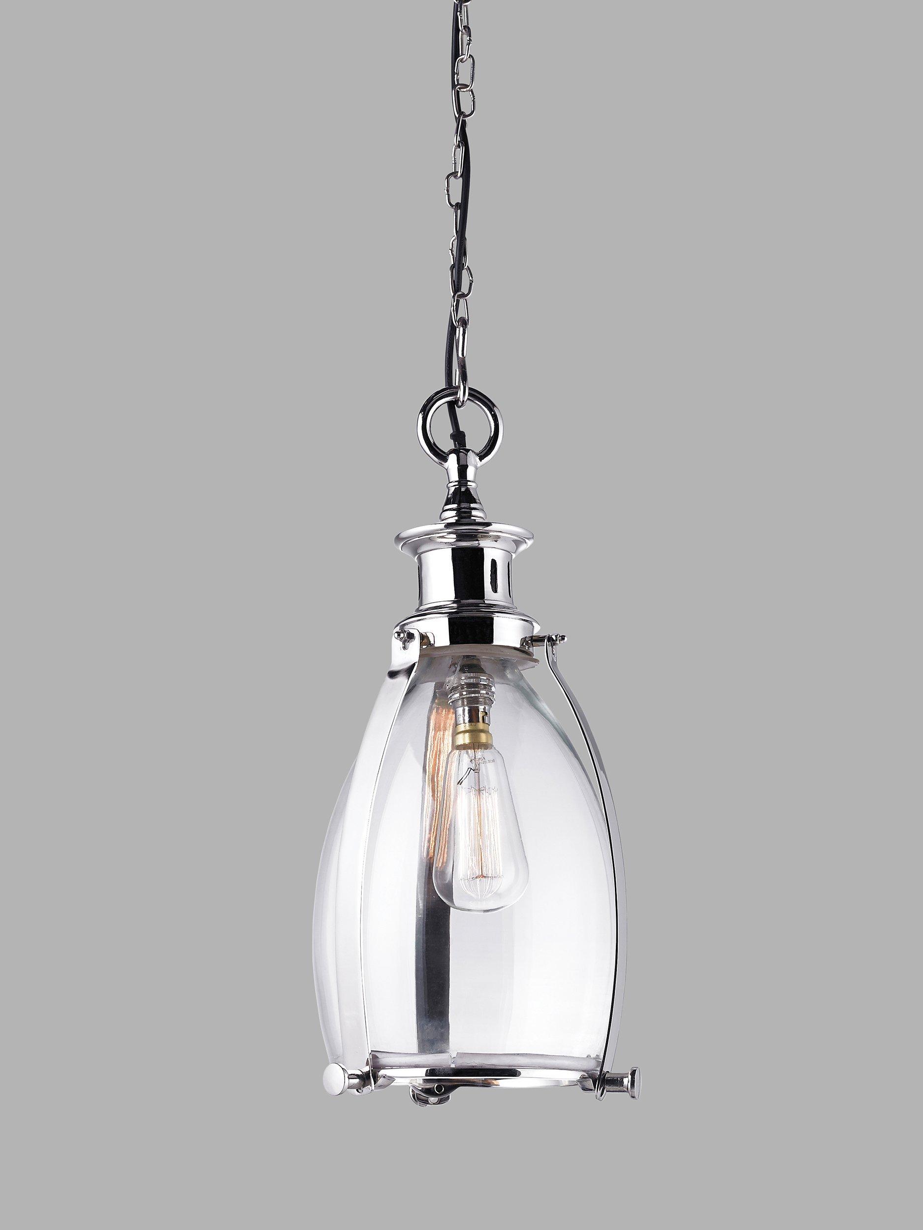 Bay Lighting Riva Glass Ceiling Light, Small, Polished Nickel