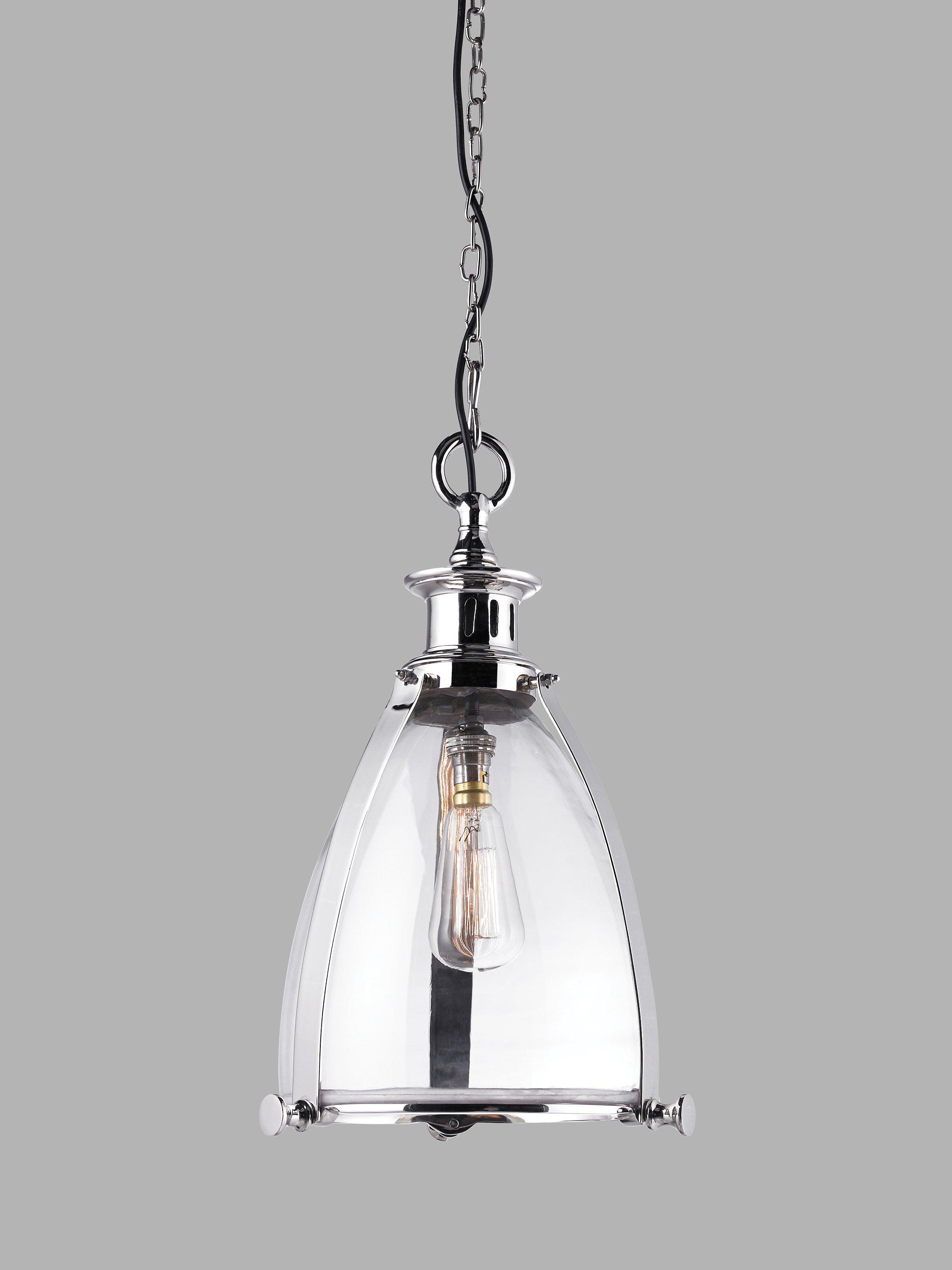 Bay Lighting Riva Glass Ceiling Light, Large, Polished Nickel