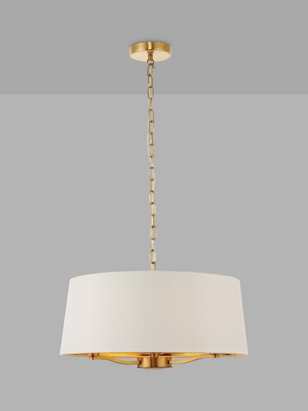 Bay Lighting Manor Ceiling Light, White/Metallic Brass, White/Metallic Brass