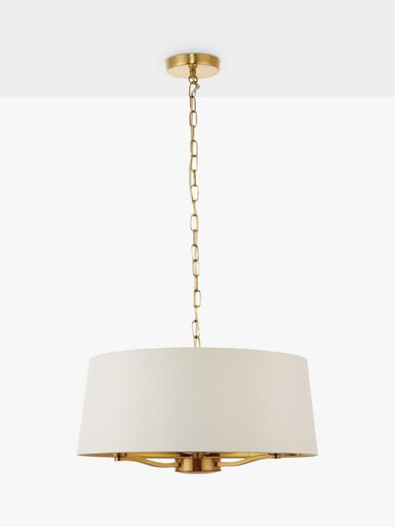 Bay Lighting Manor Ceiling Light, White/Metallic Brass - view 2, White/Metallic Brass