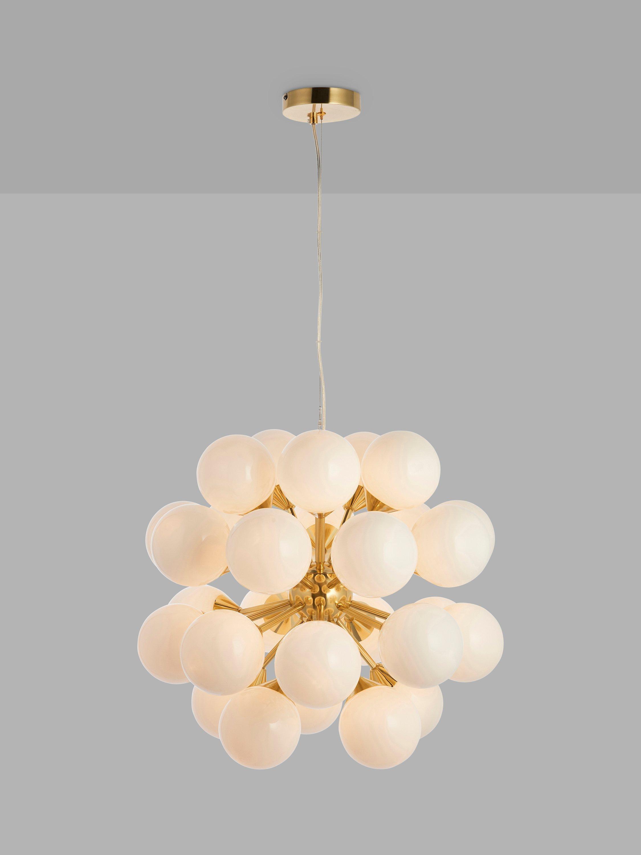 Bay Lighting Riess Glass Ceiling Light, White/Brass