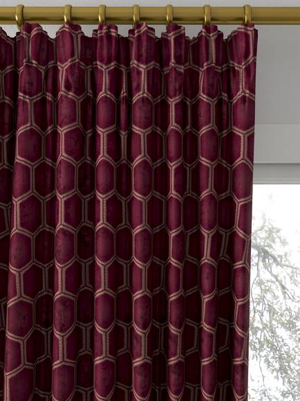 Designers Guild Manipur Made to Measure Curtains or Roman Blind, Garnet - view 2, Garnet