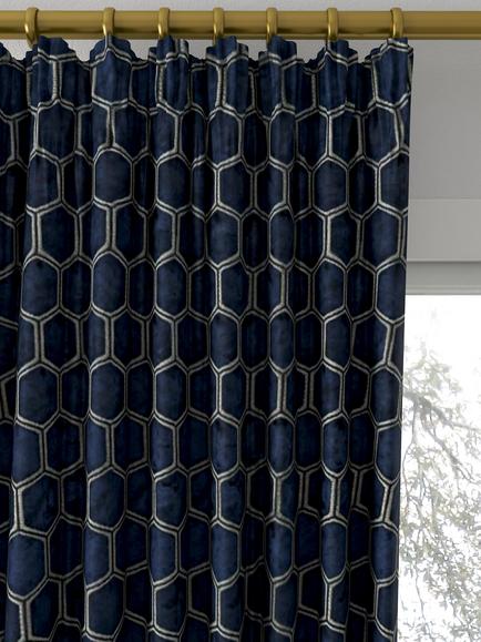 Designers Guild Manipur Made to Measure Curtains or Roman Blind, Midnight - view 2, Midnight