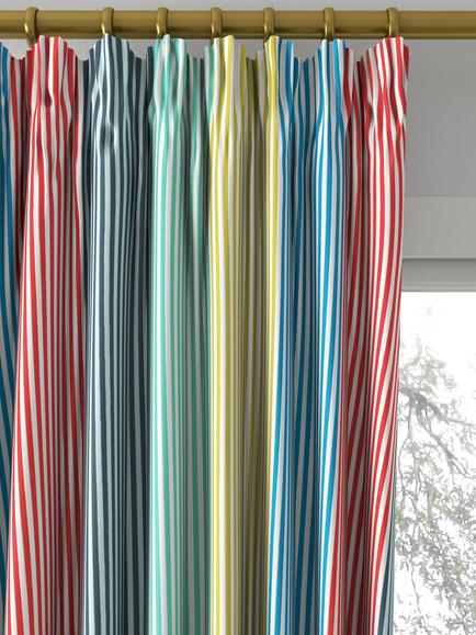 Harlequin Funfair Stripe Made to Measure Curtains or Roman Blind, Ink/Aqua/Kiwi/Marine - view 2, Ink/Aqua/Kiwi/Marine