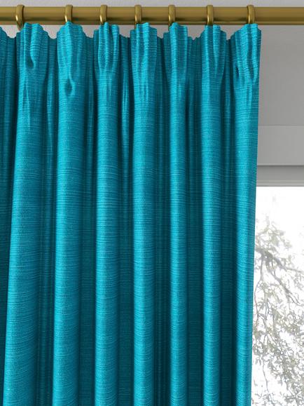 Designers Guild Pampas Made to Measure Curtains or Roman Blind, Kingfisher - view 2, Kingfisher