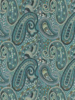 Designers Guild Uchiwa Made to Measure Curtains or Roman Blind, Teal, Teal