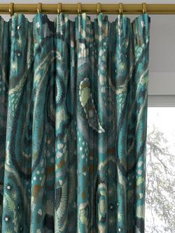 Designers Guild Uchiwa Made to Measure Curtains or Roman Blind, Teal - view 2, Teal