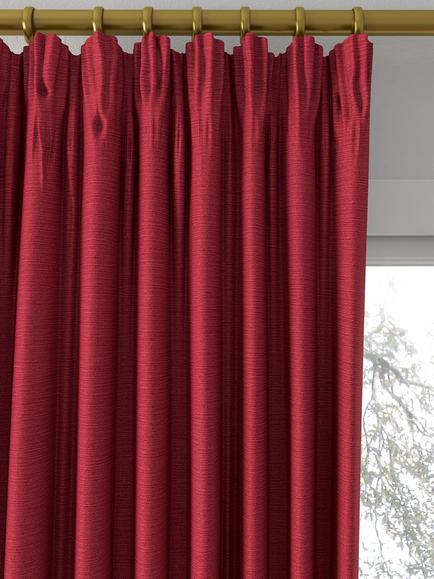 Designers Guild Pampas Made to Measure Curtains or Roman Blind, Scarlet - view 2, Scarlet