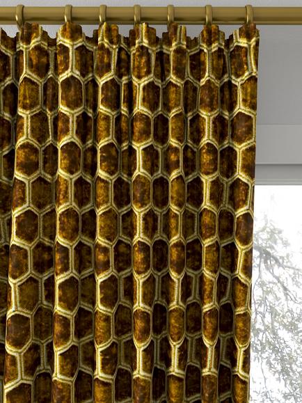Designers Guild Manipur Made to Measure Curtains or Roman Blind, Ochre - view 2, Ochre