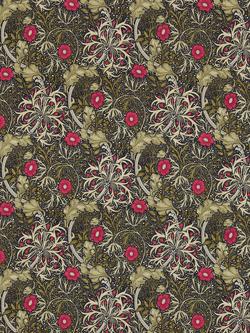 Morris & Co. Seaweed Made to Measure Curtains or Roman Blind, Ebony/Poppy, Ebony/Poppy