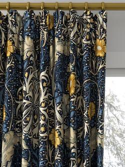 Morris & Co. Seaweed Made to Measure Curtains or Roman Blind, Ink/Woad - view 2, Ink/Woad