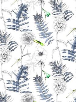 Designers Guild Acanthus Made to Measure Curtains and Roman Blind, Indigo, Indigo