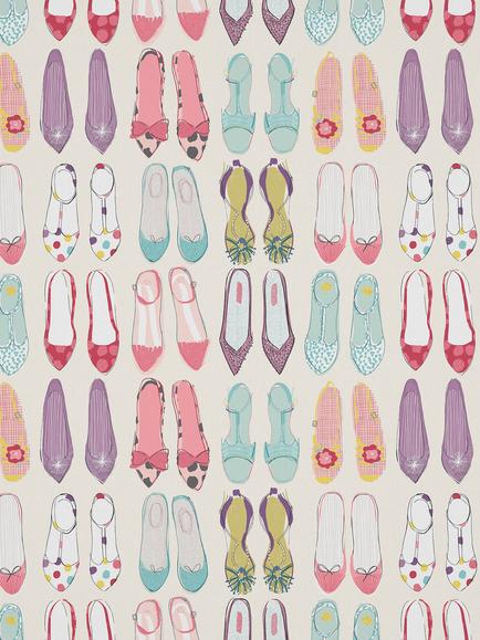 Harlequin World At Your Feet Made to Measure Curtains or Roman Blind, Pebble/Blossom/Sky, Pebble/Blossom/Sky