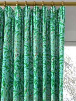 Morris & Co. Willow Boughs Made to Measure Curtains or Roman Blind, Sky/Leaf Green - view 2, Sky/Leaf Green