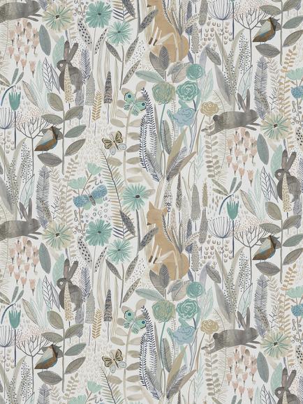 Harlequin Hide And Seek Made to Measure Curtains or Roman Blind, Linen/Duck Egg/Stone, Linen/Duck Egg/Stone