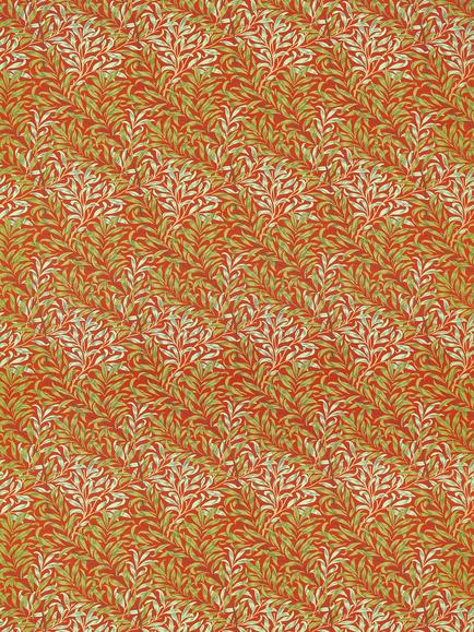 Morris & Co. Willow Boughs Made to Measure Curtains or Roman Blind, Tomato/Olive, Tomato/Olive
