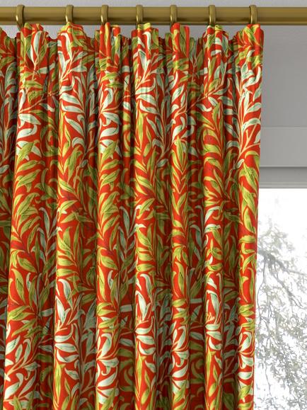Morris & Co. Willow Boughs Made to Measure Curtains or Roman Blind, Tomato/Olive - view 2, Tomato/Olive