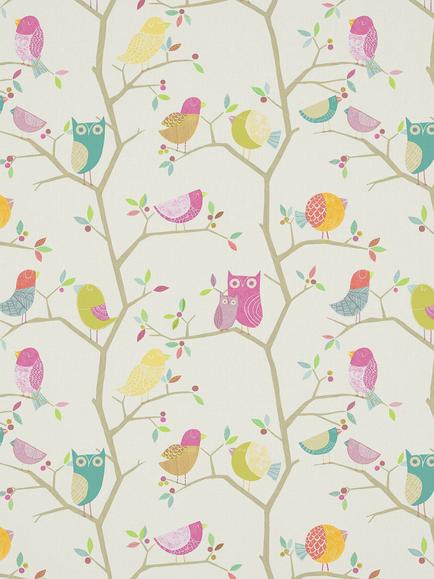 Harlequin What A Hoot Made to Measure Curtains or Roman Blind, Pink/Aquamarine/Lime, Pink/Aquamarine/Lime