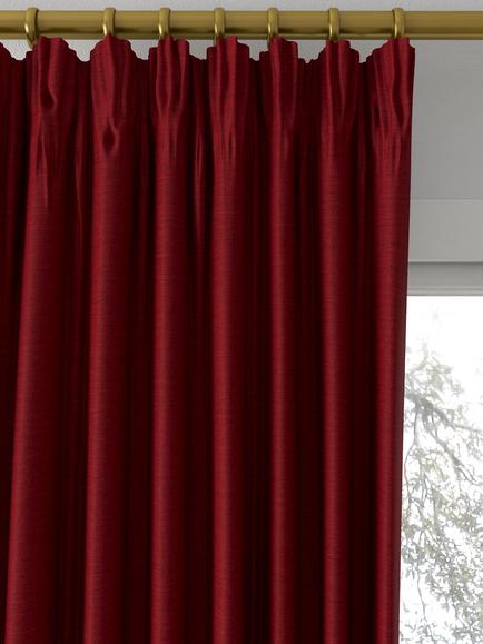 Designers Guild Mirissa Made to Measure Curtains or Roman Blind, Scarlet - view 2, Scarlet