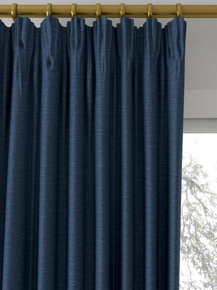 Designers Guild Mirissa Made to Measure Curtains or Roman Blind, Denim - view 2, Denim
