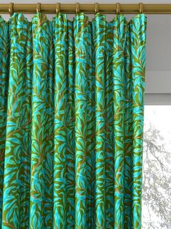 Morris & Co. Willow Boughs Made to Measure Curtains or Roman Blind, Olive/Turquoise - view 2, Olive/Turquoise