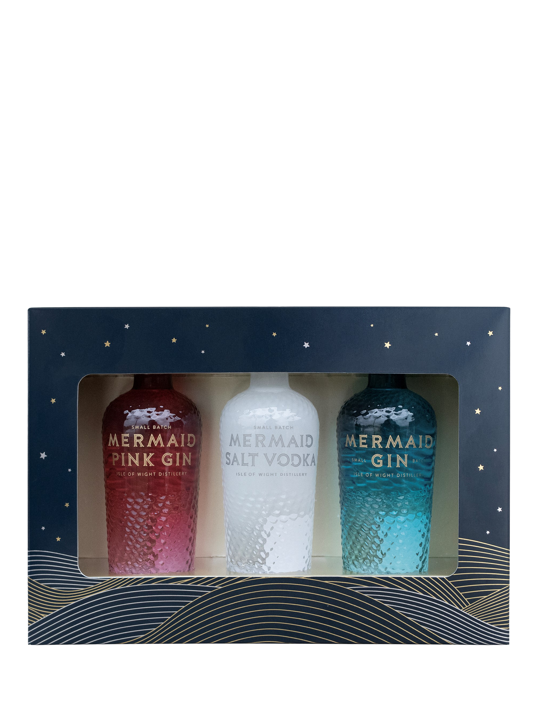 Isle of Wight Distillery Mermaid Mini Gin & Salted Vodka, 3x 5cl
