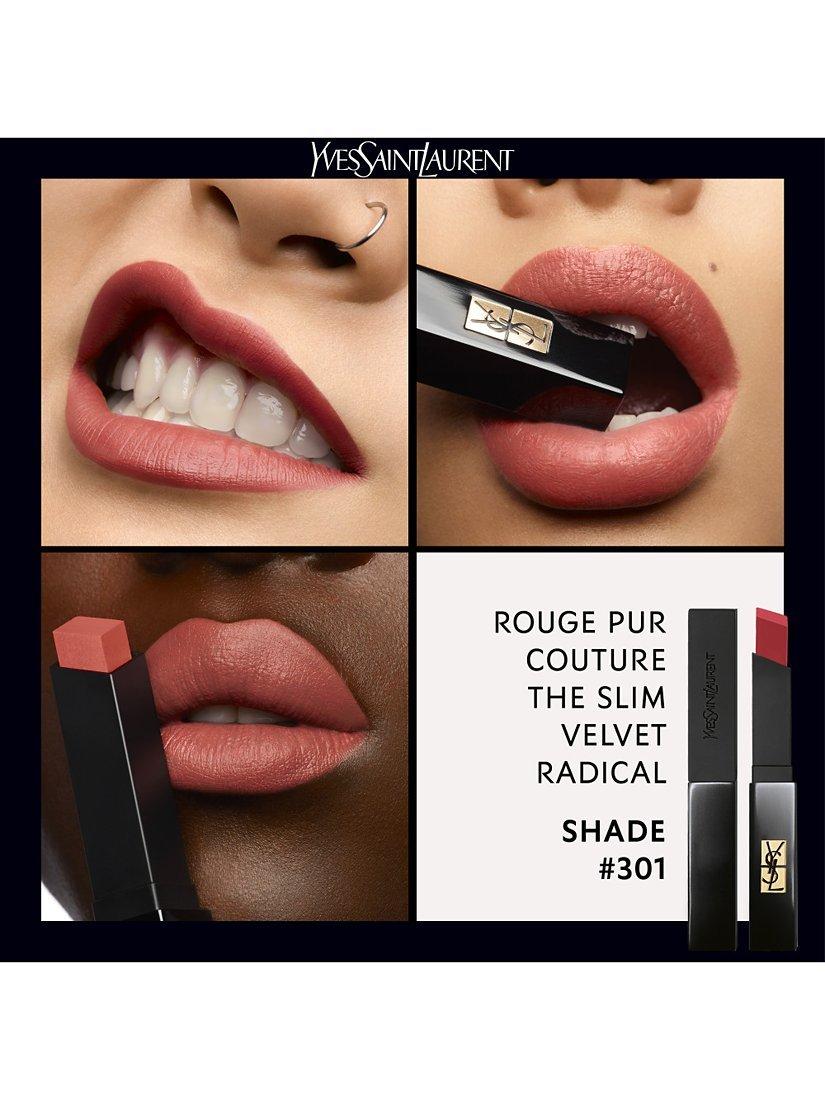 Product image 3 of 6, which shows Yves Saint Laurent Rouge Pur Couture The Slim Velvet Radical Lipstick, 301 Radical Brown