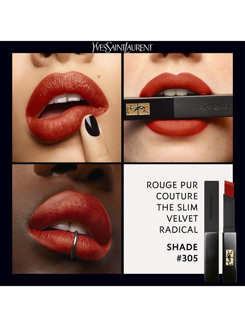 Product image 4 of 7, which shows Yves Saint Laurent Rouge Pur Couture The Slim Velvet Radical Lipstick, 305 Provocative Orange